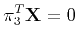 $\displaystyle {\bf\pi}_3^T{\bf X} = 0
$