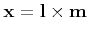 $\displaystyle {\bf x} = {\bf l} \times {\bf m}
$